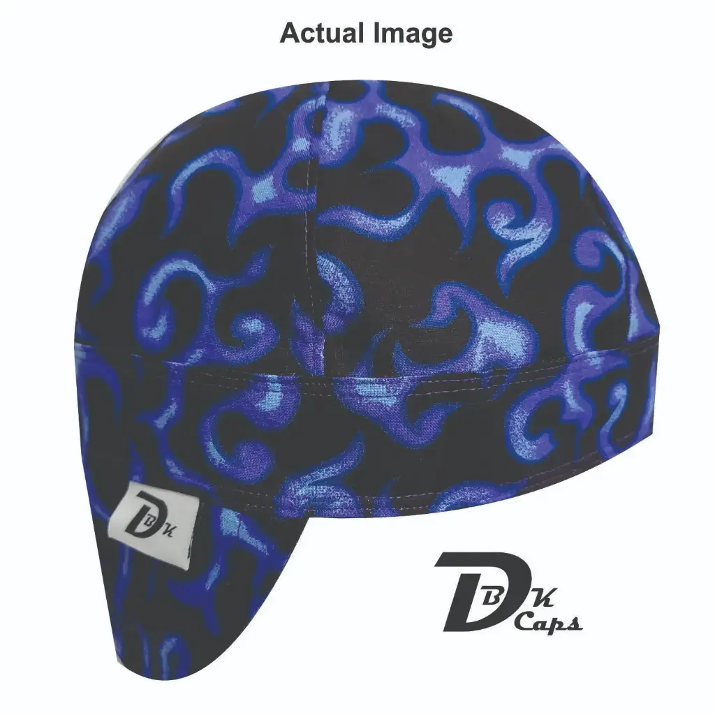 Purple Flame Welding Cap (6 3/8", Black Liner, No, 7" Standard Length)