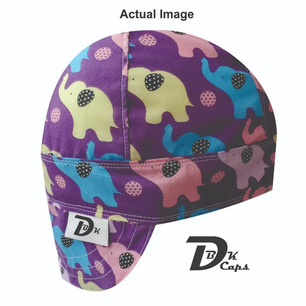 Purple Elephant Welding Cap (6 3/8", Black Liner, No, 7" Standard Length)