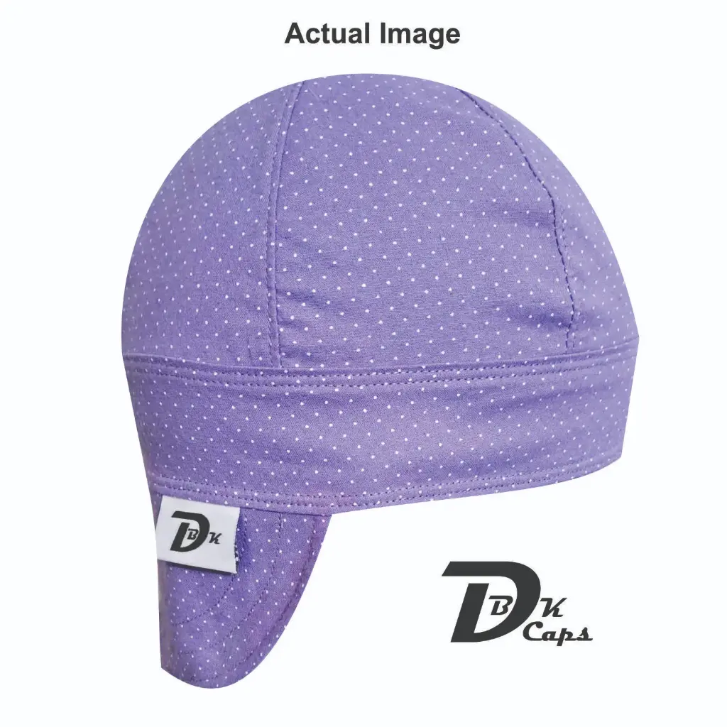 Purple Aspin Dot Welding Cap (6 3/8", Black Liner, No, 7" Standard Length)