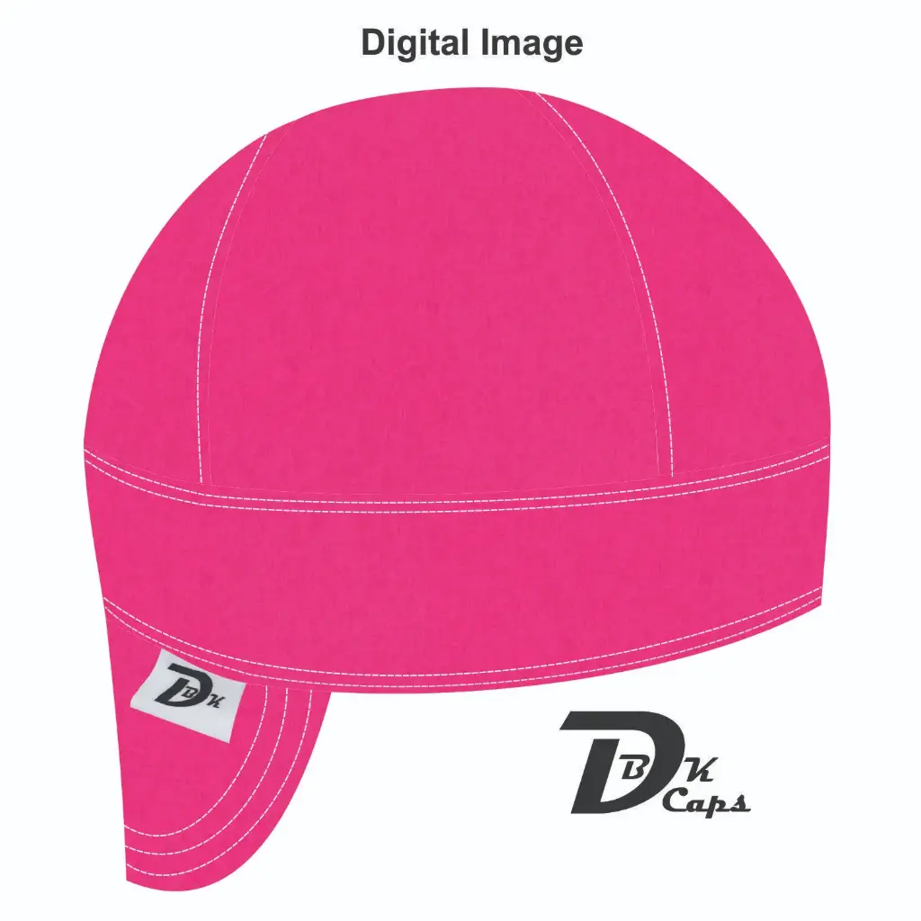 Pink Solid (Dark) Welding Cap (6 3/8", Black Liner, No, 7" Standard Length)