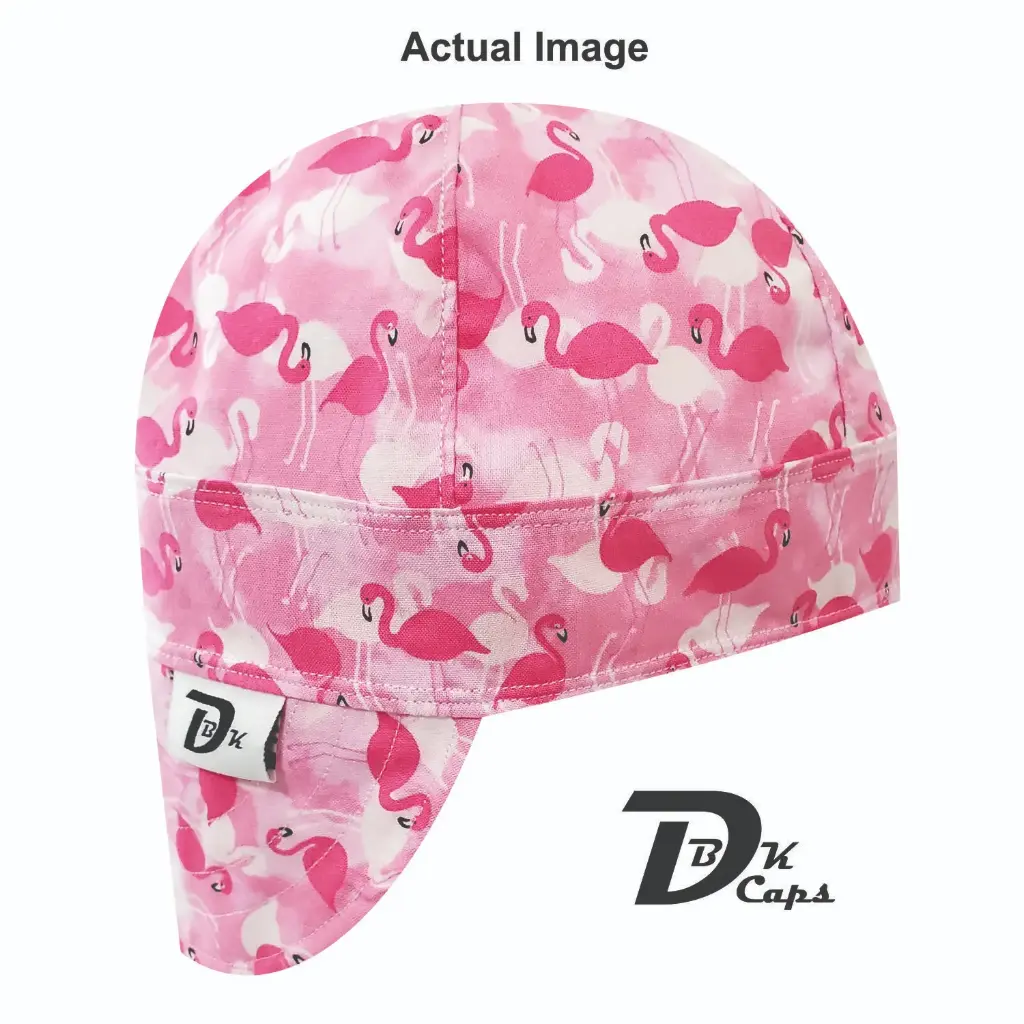 Pink Flamingo Welding Cap (6 3/8", Black Liner, No, 7" Standard Length)