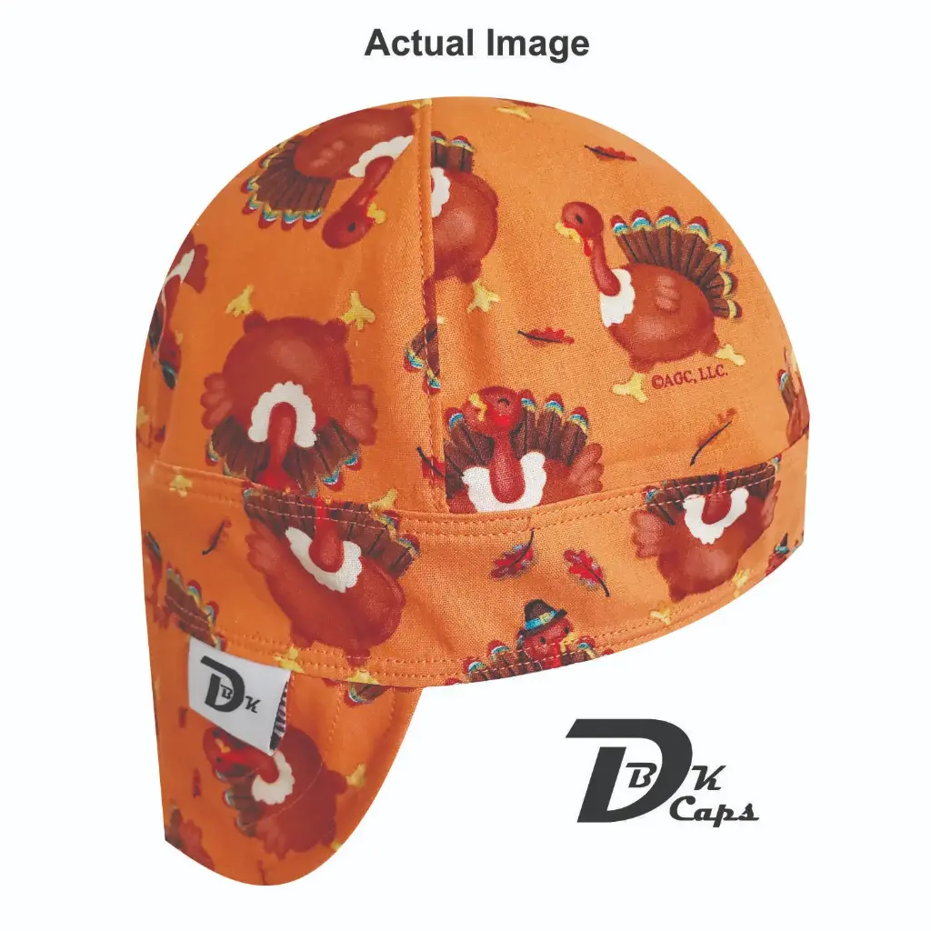 Orange Thanksgiving Turkey Welding Cap