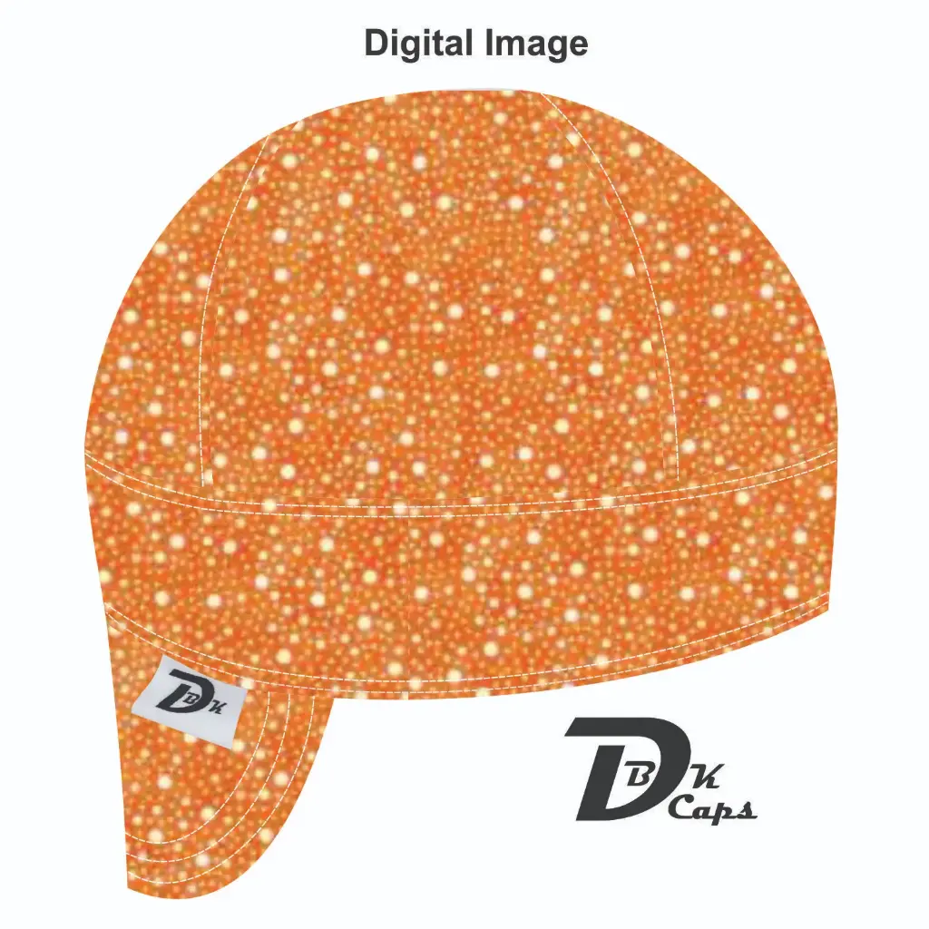 Orange Sprinkle (Dark) Welding Cap (6 3/8", Black Liner, No, 7" Standard Length)