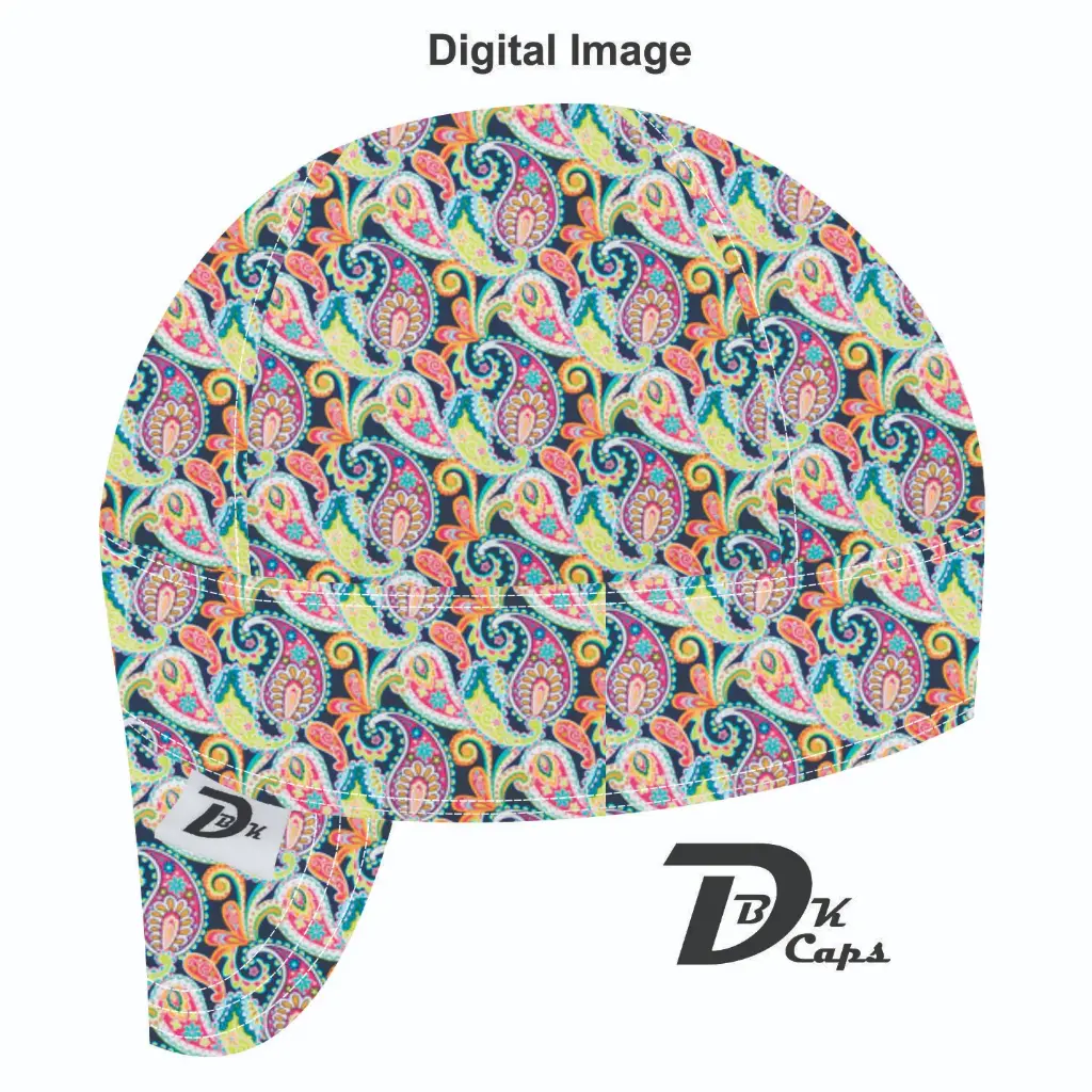 Orange Paisley Welding Cap