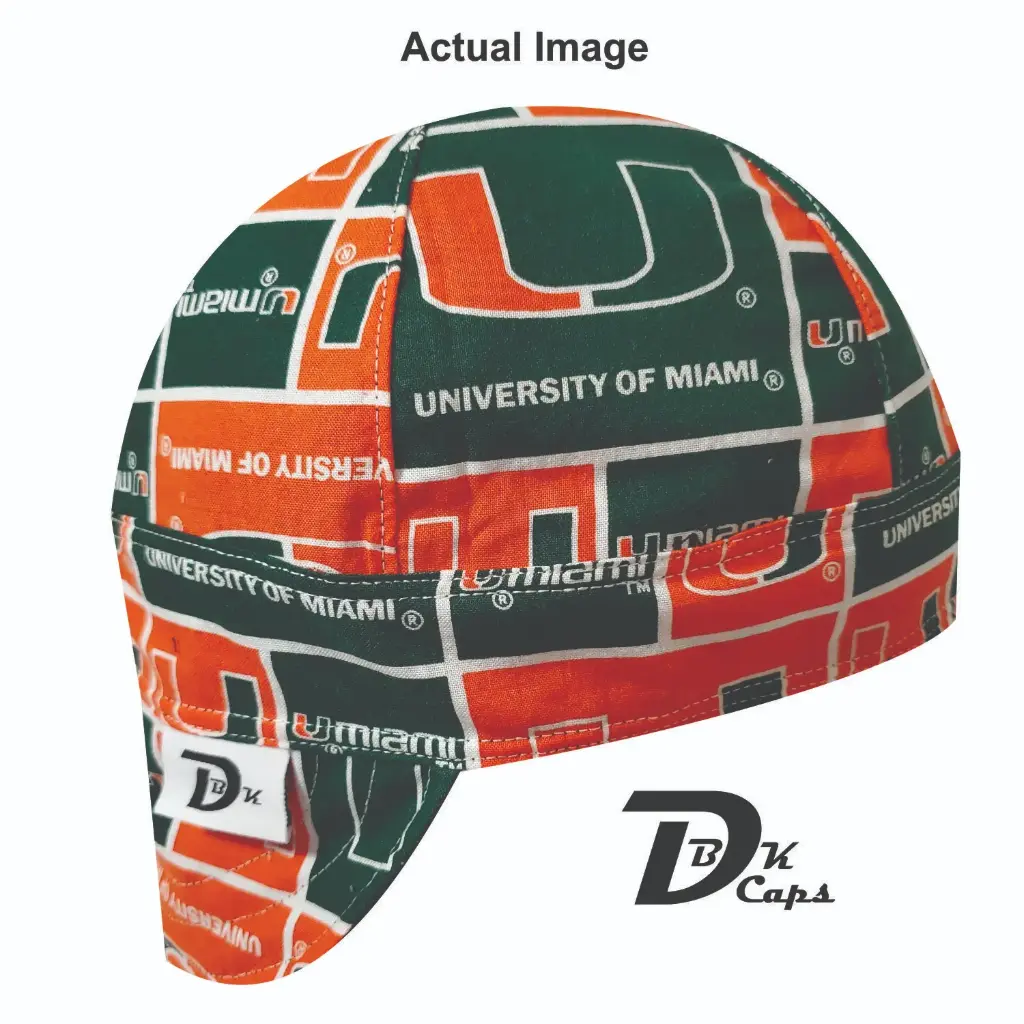 Orange Miami Hurricane Welding Cap
