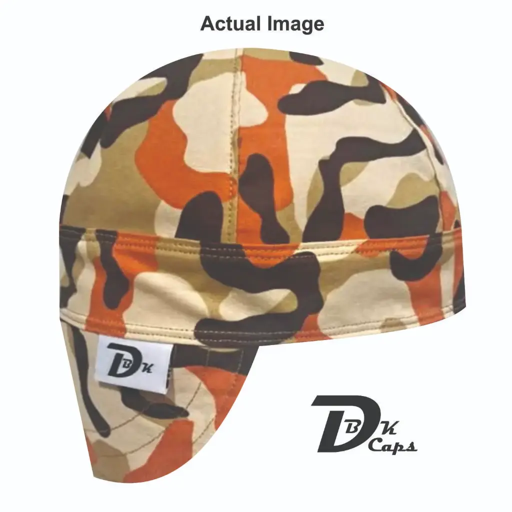 Orange Camo (Dark) Welding Cap