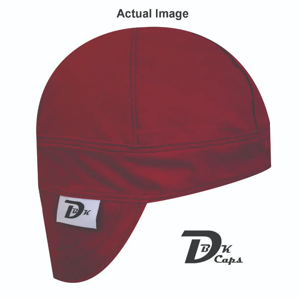 Maroon Solid Welding Cap (6 3/8", Black Liner, No, 7" Standard Length)
