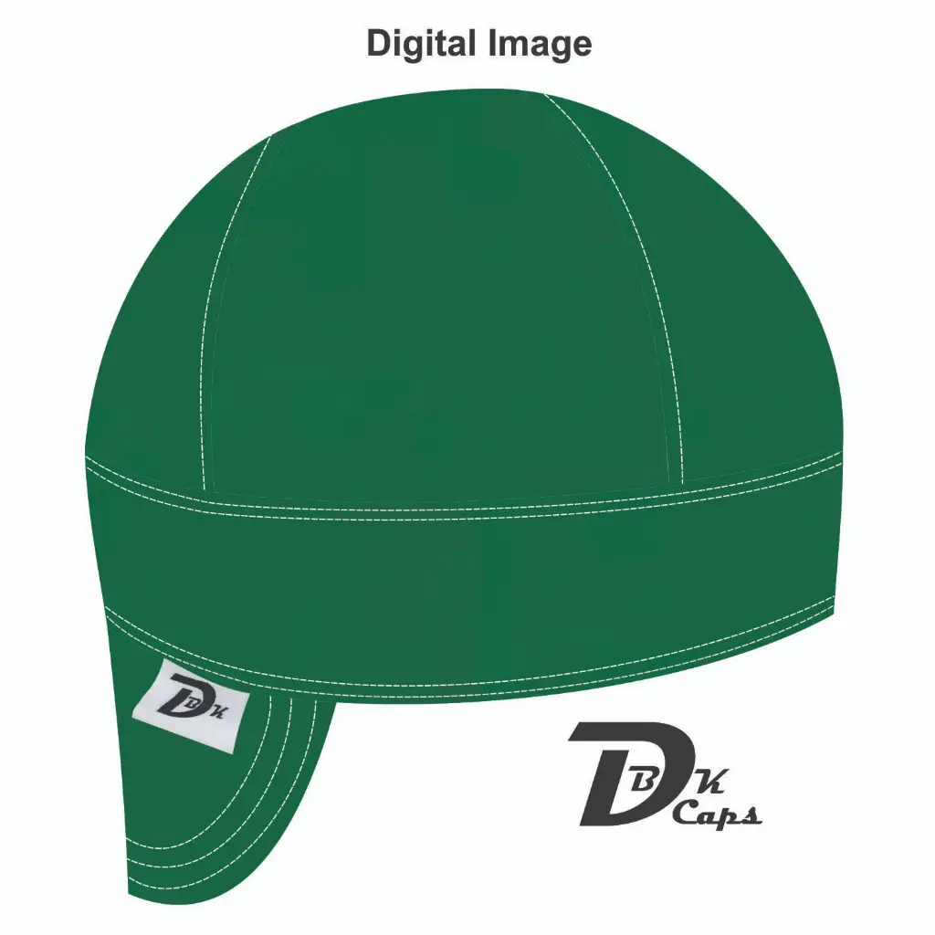 Green Solid (Dark) Welding Cap (6 3/8", Black Liner, No, 7" Standard Length)