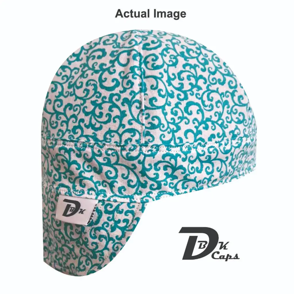 Green Scroll Welding Cap (6 3/8", Black Liner, No, 7" Standard Length)