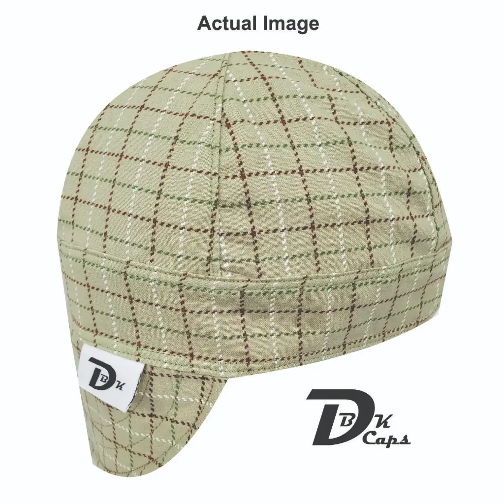 Green Plaid Square Welding Cap
