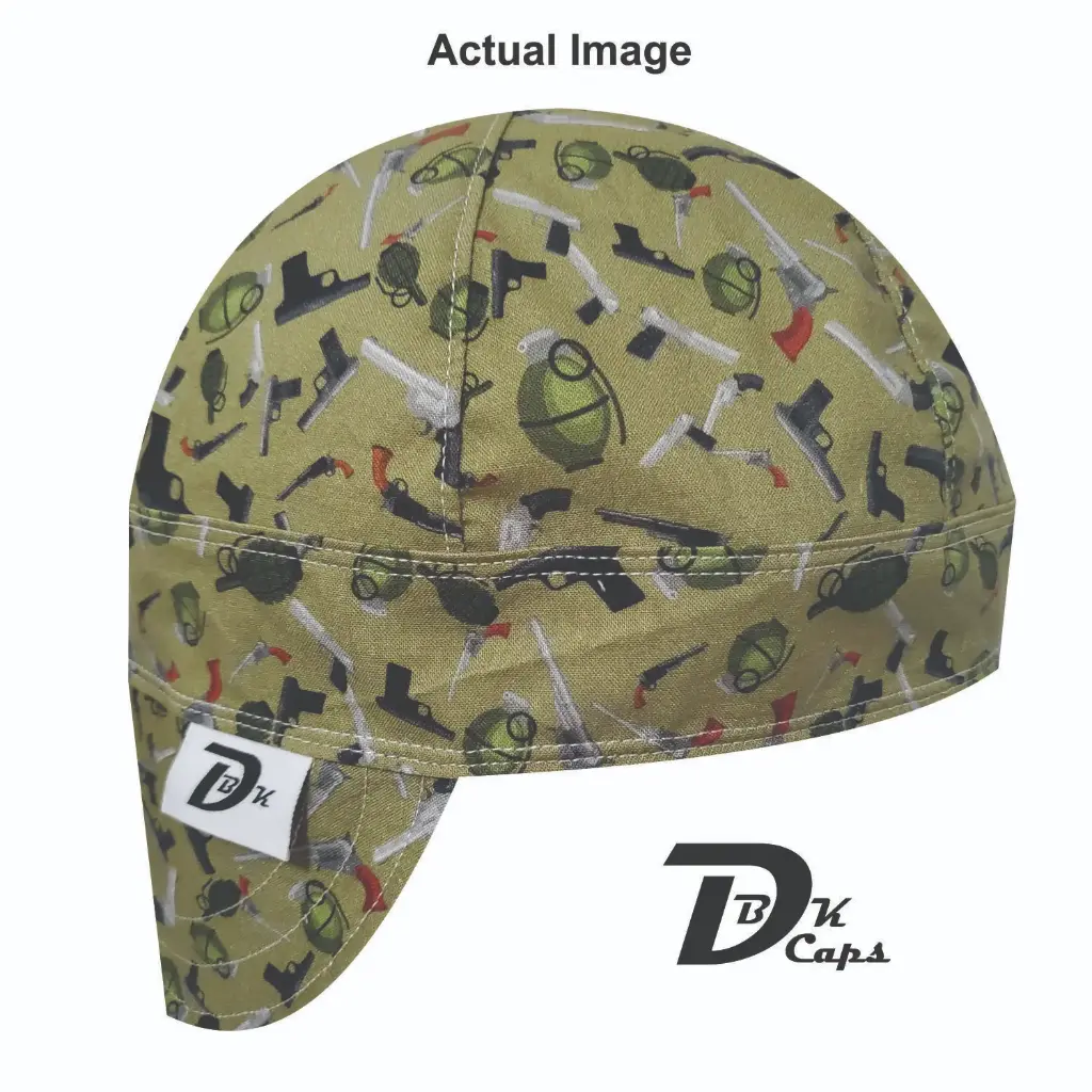 Green Pistol Welding Cap (6 3/8", Black Liner, No, 7" Standard Length)