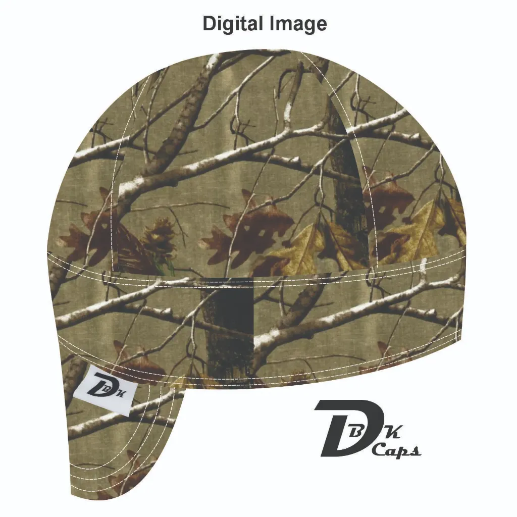 Green Camo (Real Tree) Welding Cap (6 3/8", Black Liner, No, 7" Standard Length)