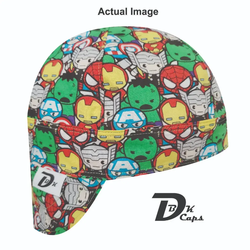 Green Avenger Welding Cap (6 3/8", Black Liner, No, 7" Standard Length)