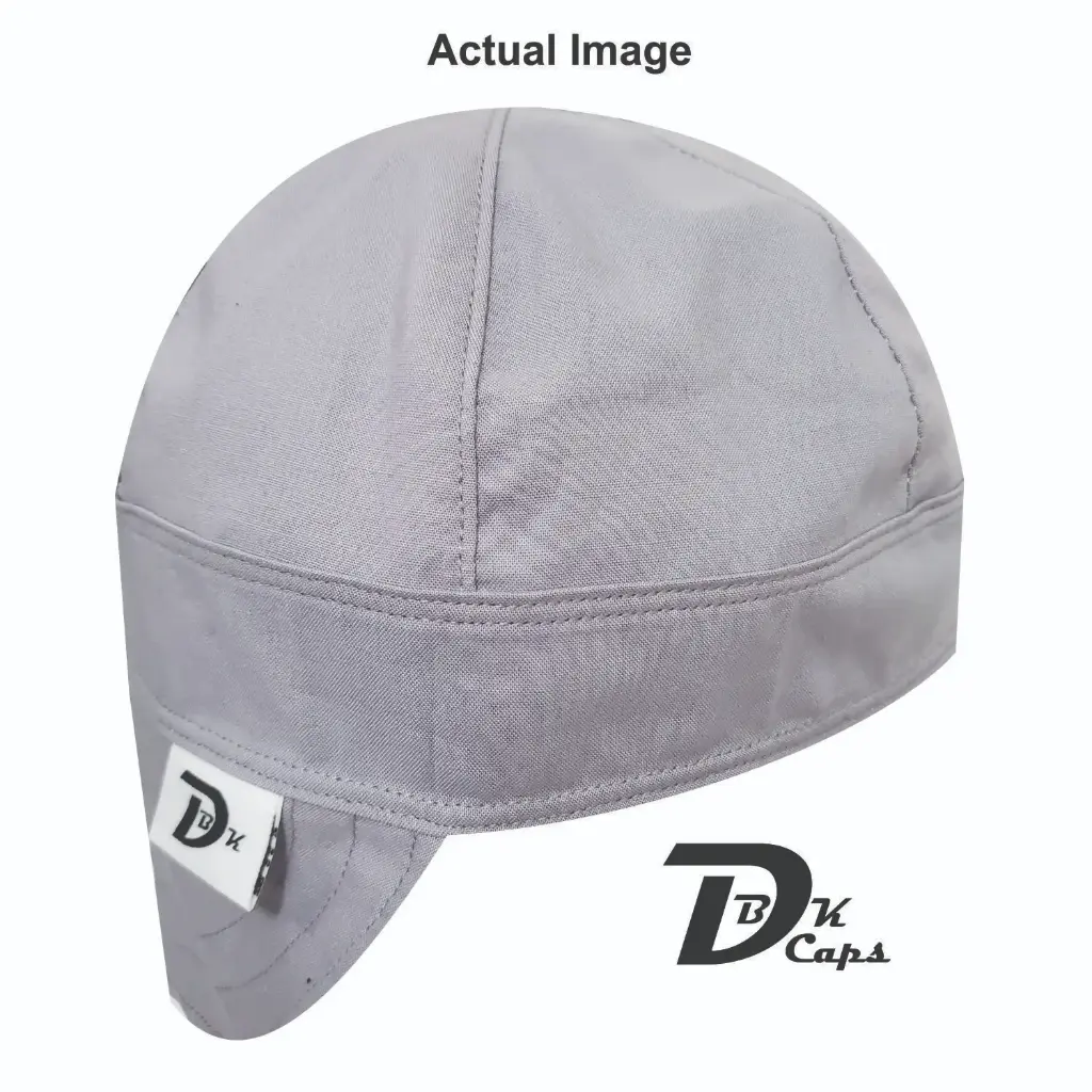 Gray Solid (Light) Welding Cap (6 3/8", Black Liner, No, 7" Standard Length)