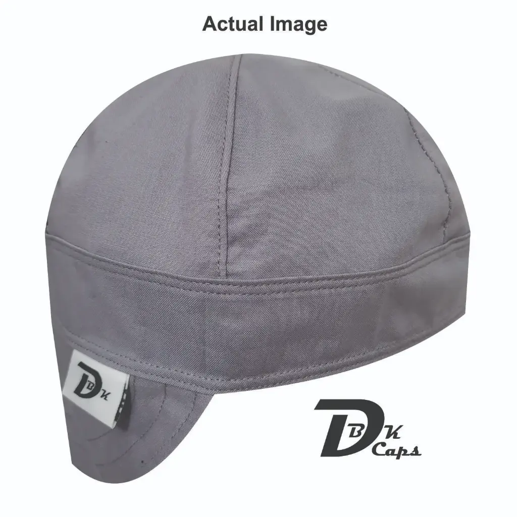 Gray Solid (Dark) Welding Cap (6 3/8", Black Liner, No, 7" Standard Length)