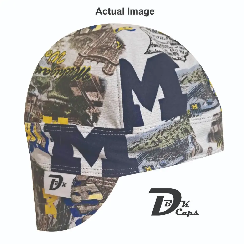 Gray Michigan Wolverine Welding Cap (6 3/8", Black Liner, No, 7" Standard Length)