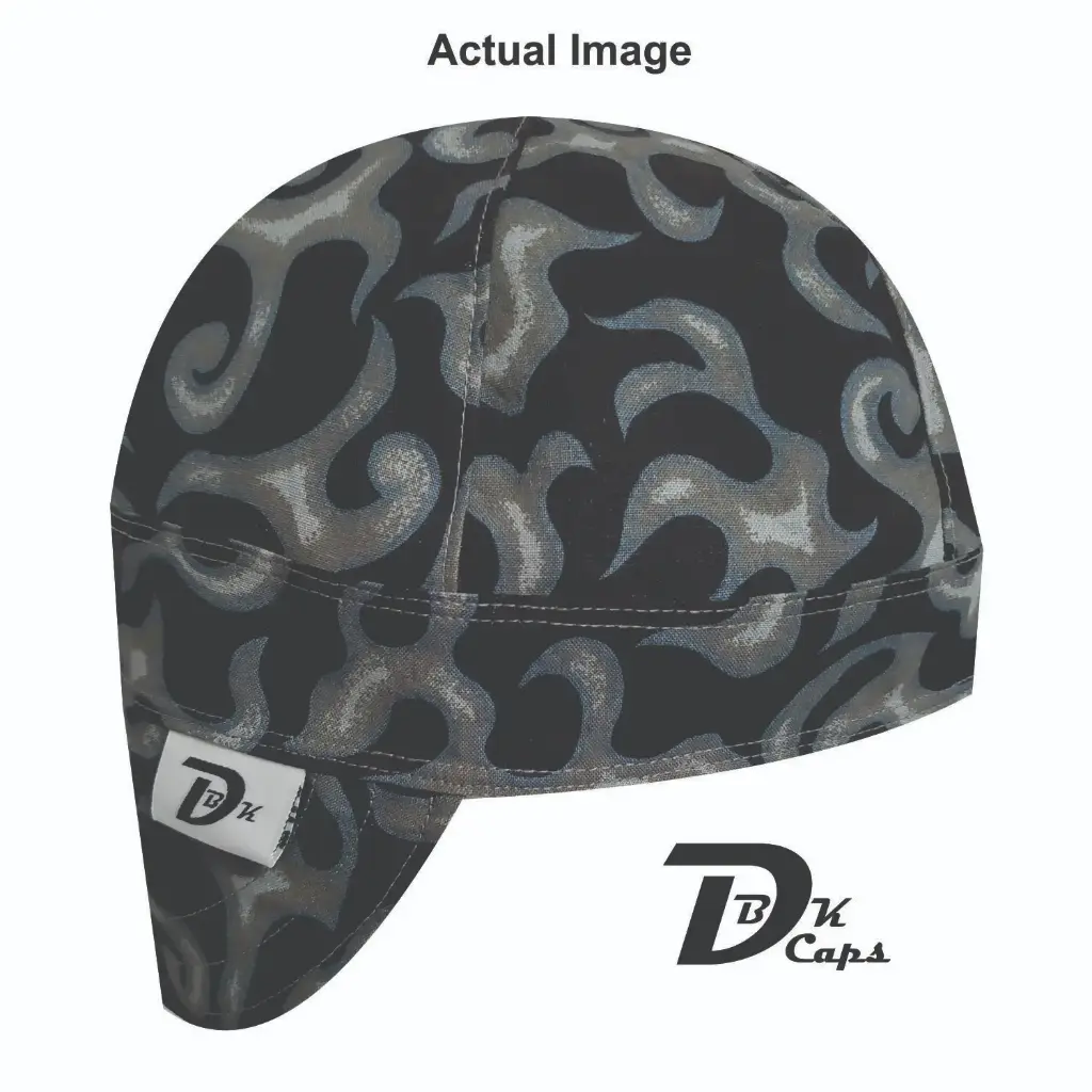 Gray Flame Welding Cap (6 3/8", Black Liner, No, 7" Standard Length)