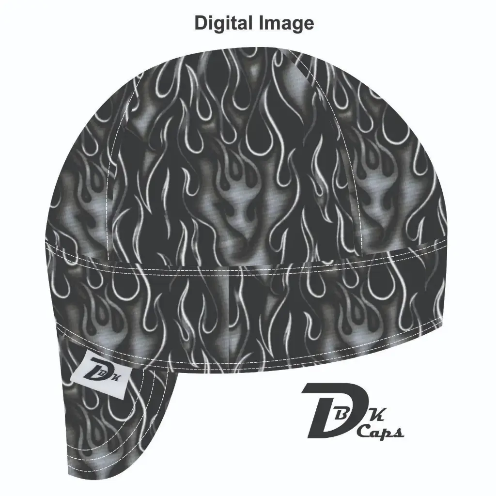 Gray Fire Flame Welding Cap