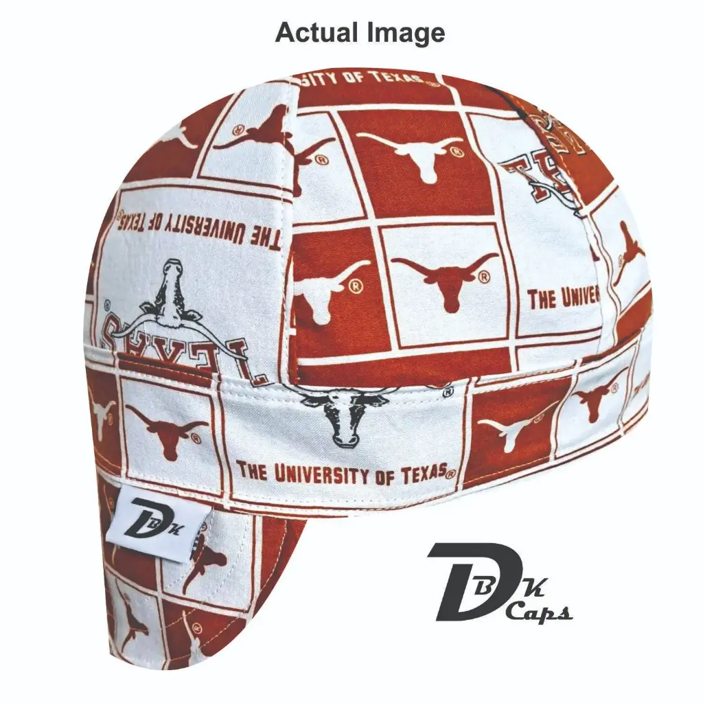 Brown Texas Longhorn Welding Cap (6 3/8", Black Liner, No, 7" Standard Length)