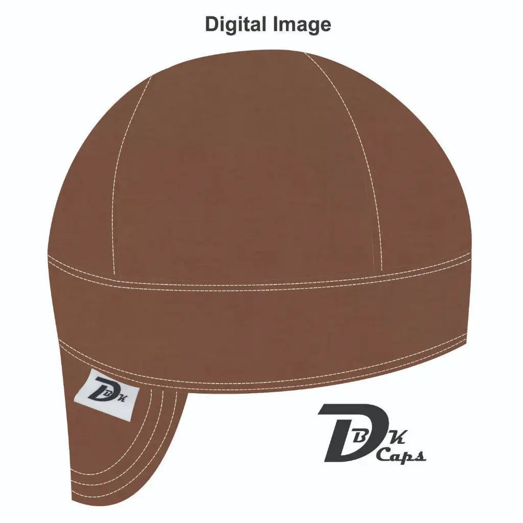 Brown Solid (Dark) Welding Cap (6 3/8", Black Liner, No, 7" Standard Length)