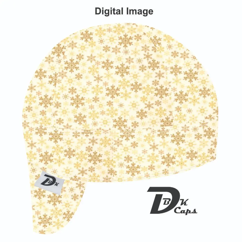 Brown Snowflake Welding Cap (6 3/8", Black Liner, No, 7" Standard Length)