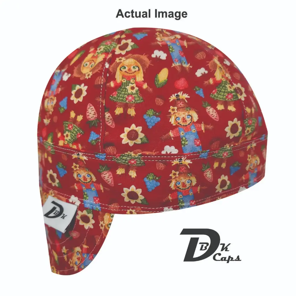 Brown Scarecrow Doll Welding Cap (6 3/8", Black Liner, No, 7" Standard Length)