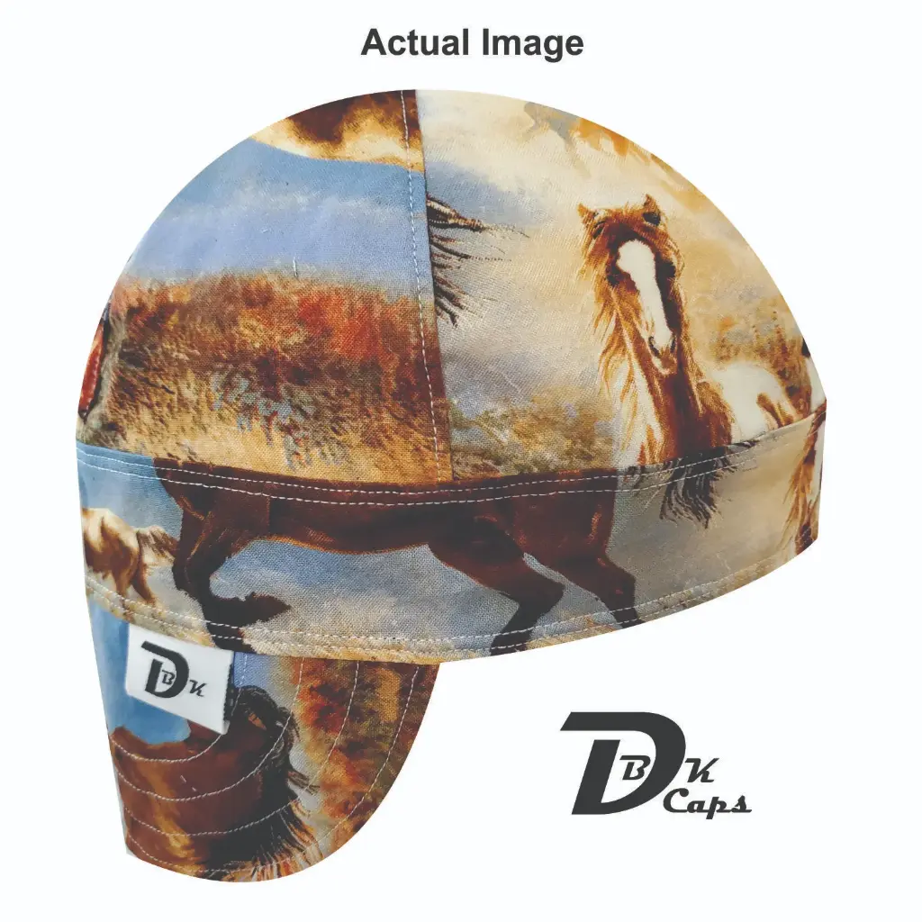 Brown Horse Welding Cap (6 3/8", Black Liner, No, 7" Standard Length)
