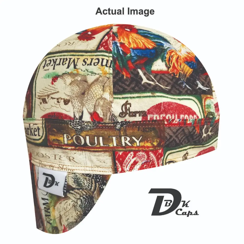 Brown Chickens Welding Cap (6 3/8", Black Liner, No, 7" Standard Length)