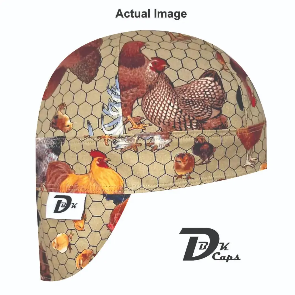 Brown Chick Welding Cap (6 3/8", Black Liner, No, 7" Standard Length)