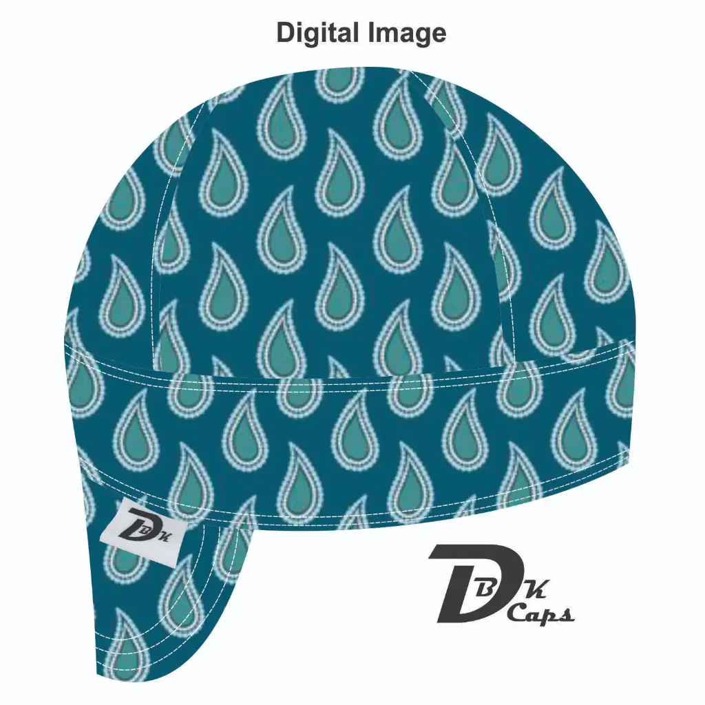 Blue Tear Drop Welding Cap (6 3/8", Black Liner, No, 7" Standard Length)