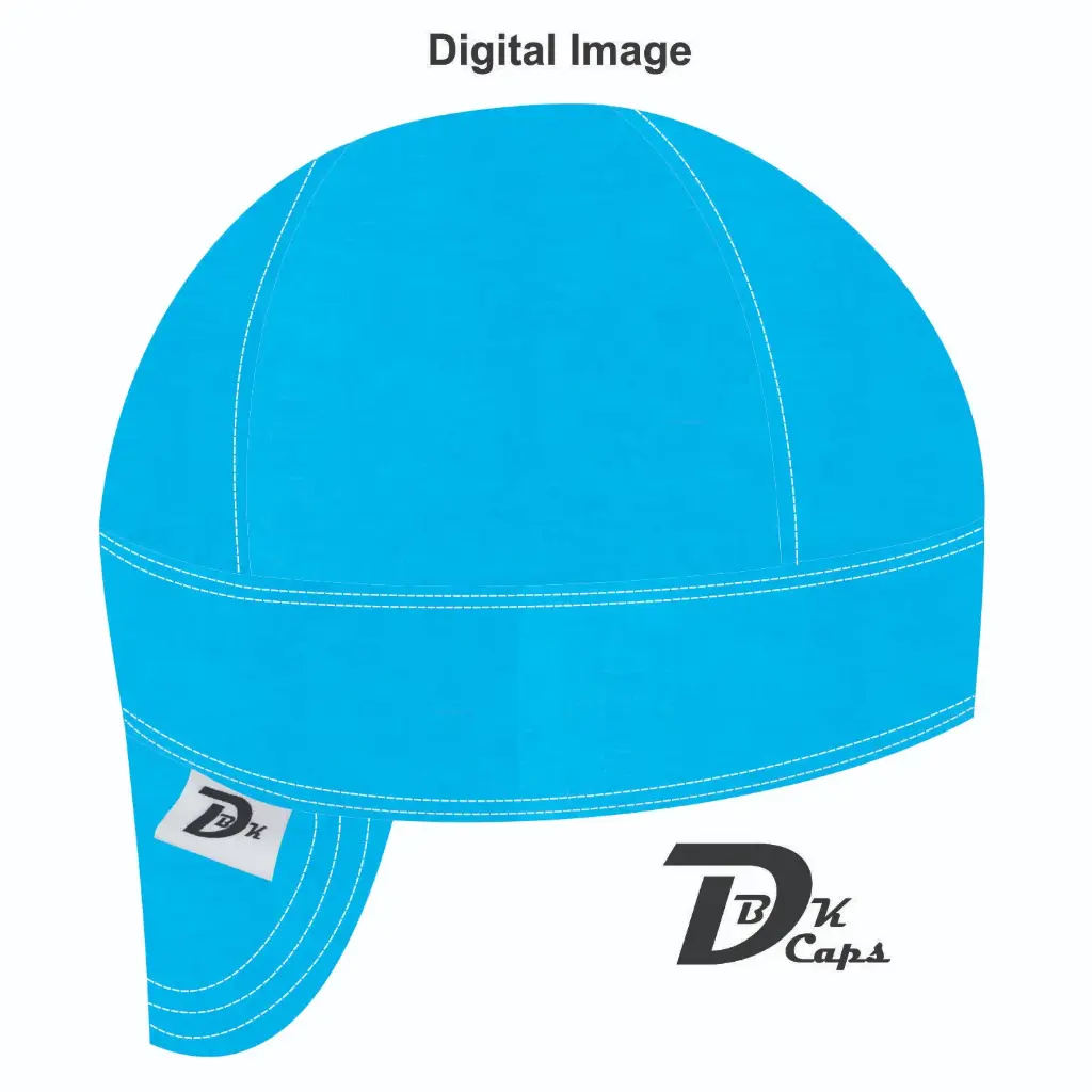 Blue Solid (Light) Welding Cap (6 3/8", Black Liner, No, 7" Standard Length)