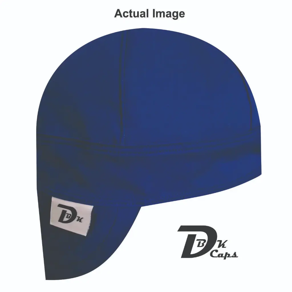 Blue Solid (Dark) Welding Cap (6 3/8", Black Liner, No, 7" Standard Length)