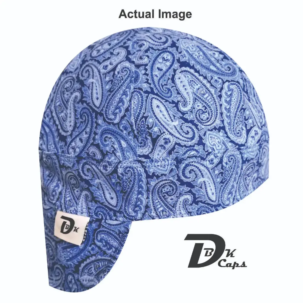 Blue Paisley Welding Cap