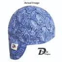 Blue Paisley Welding Cap