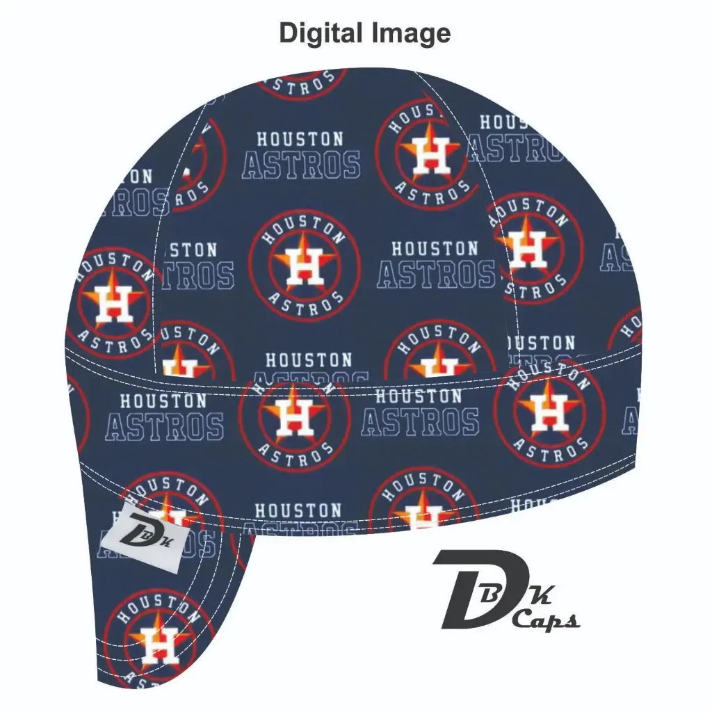Blue Houston Astro Logo Welding Cap (6 3/8", Black Liner, No, 7" Standard Length)