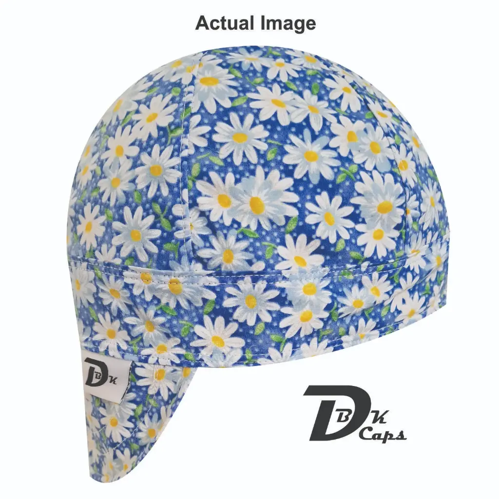Blue Daisy Welding Cap (6 3/8", Black Liner, No, 7" Standard Length)