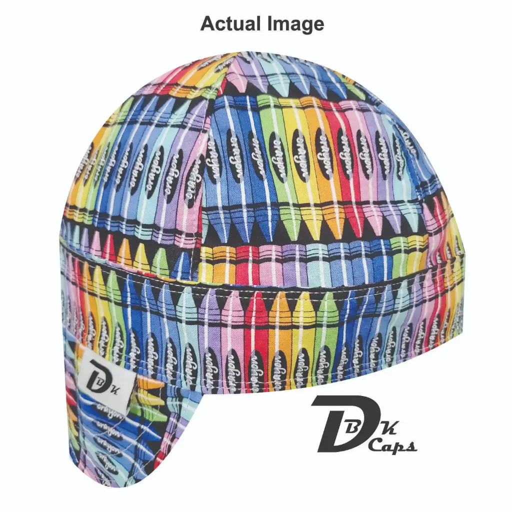 Blue Crayon Welding Cap (6 3/8", Black Liner, No, 7" Standard Length)