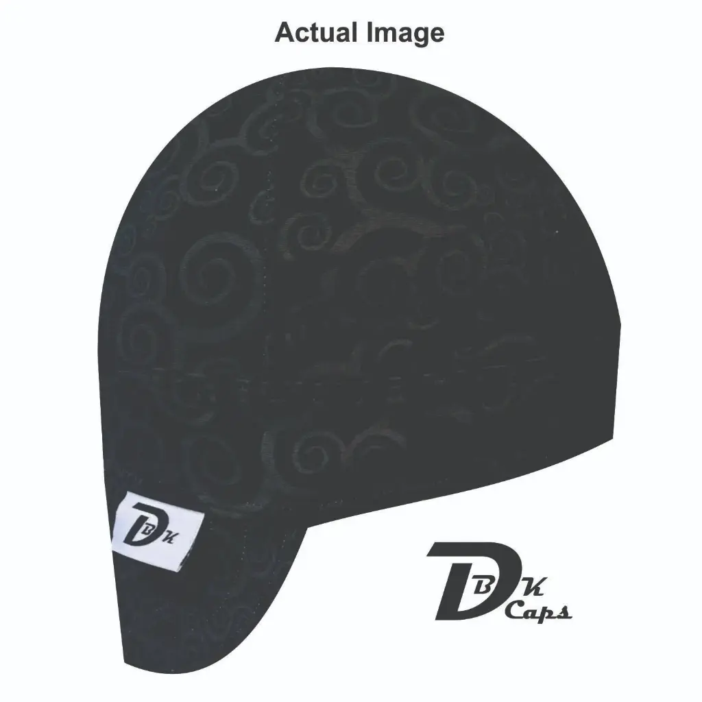Black Swirl Scroll Welding Cap