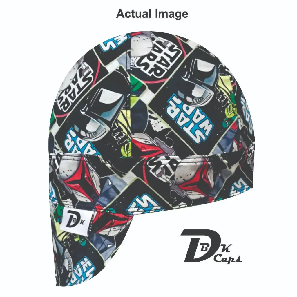 Black Star Wars Mandalorian Welding Cap (6 3/8", Black Liner, No, 7" Standard Length)