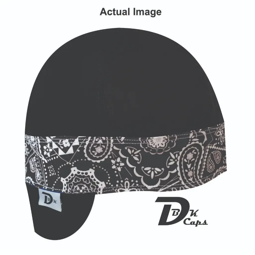 Black Solid Black Bandana Band Welding Cap